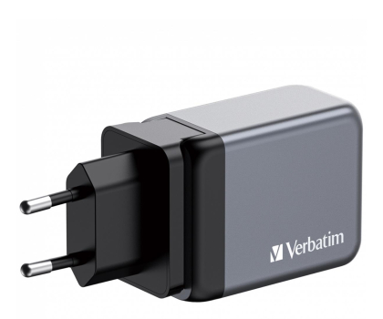 Ładowarka i akumulator VERBATIM GNC-65 32201 GaN 65W, 2xUSB-C 1xUSB-A, UE / UK ANVE65W3AQCG